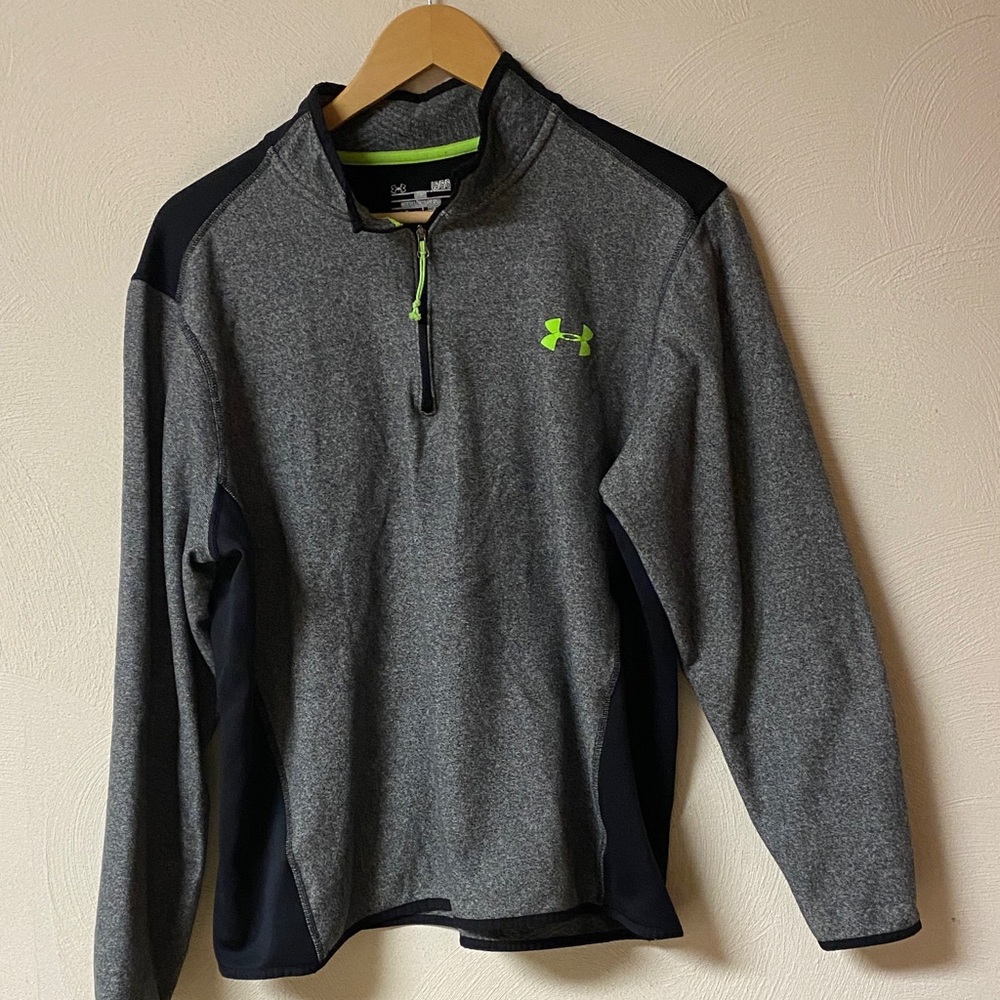 Under Armour Heather Gray and Black Quarter-Zip